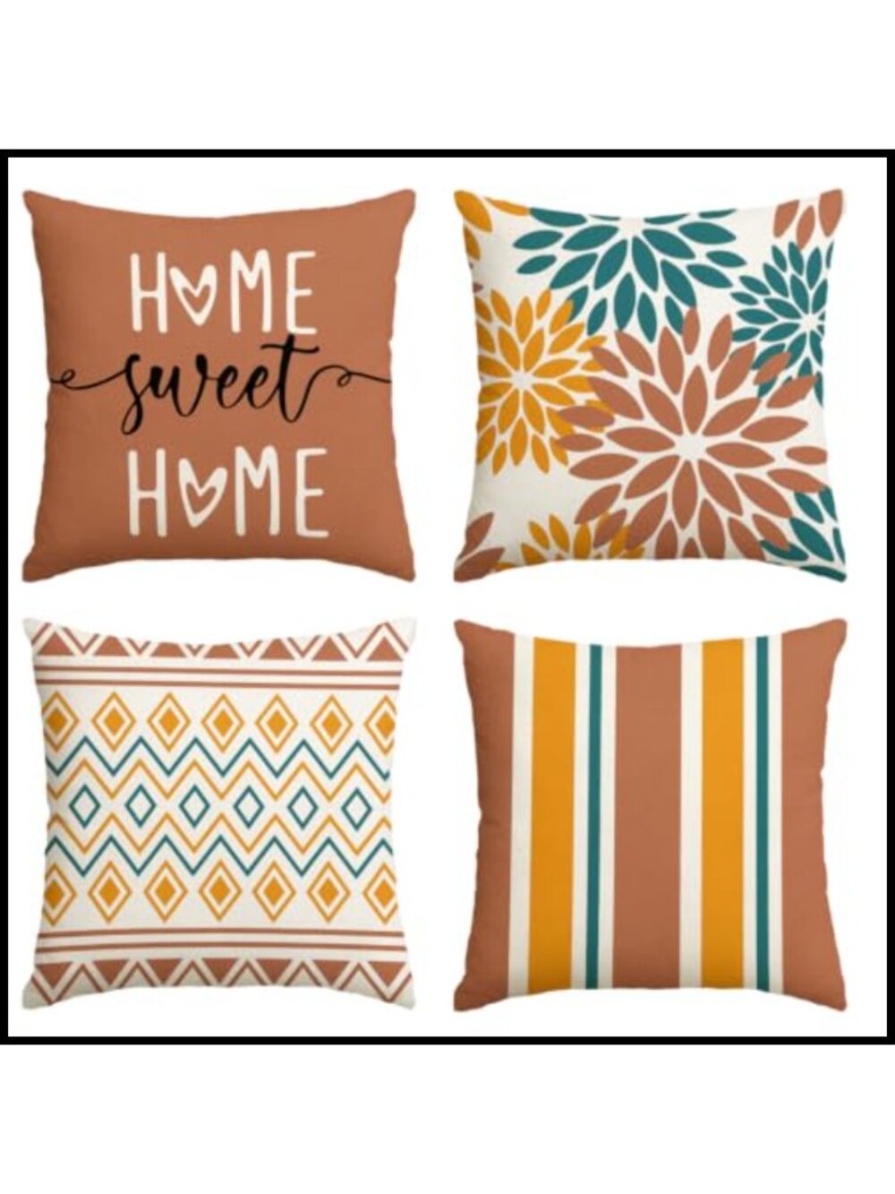 Dahlia Floral Throw Pillow Covers 18x18 Set of 4 Polyester Hidden Zipper